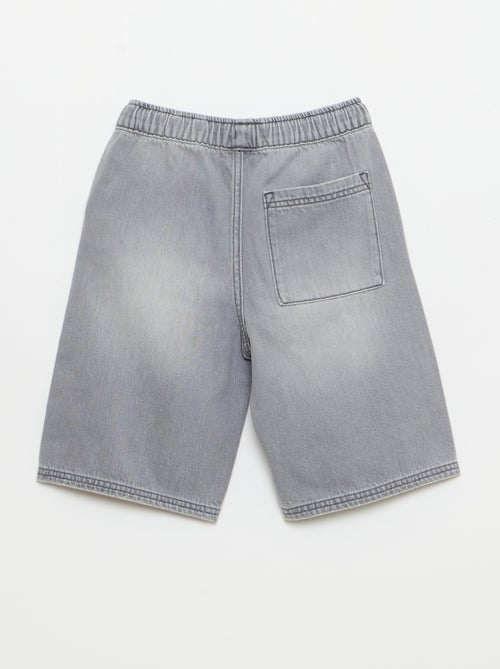 Bermuda van denim met trekkoordjes - Kiabi