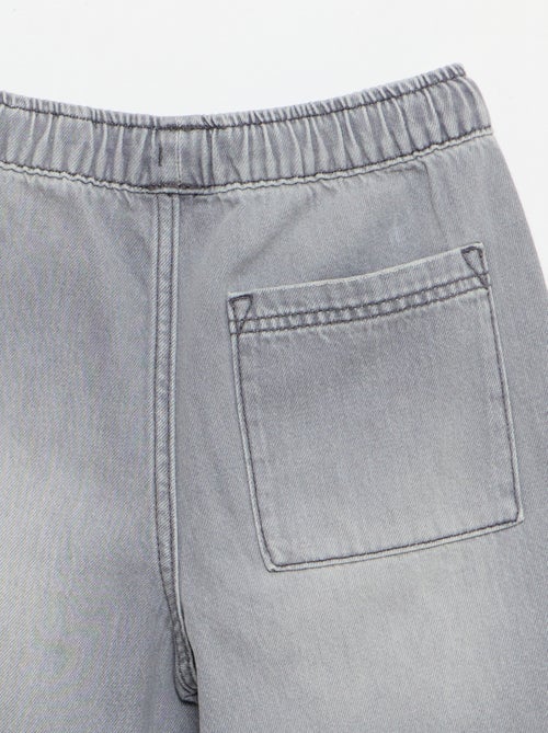 Bermuda van denim met trekkoordjes - Kiabi