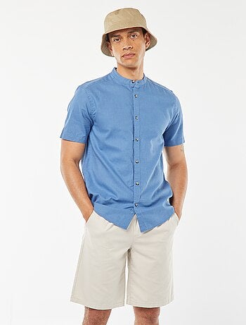 Bermuda van effen keperstof