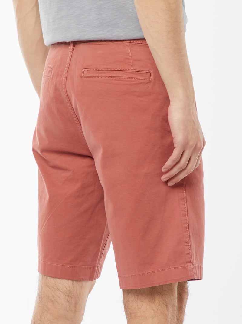 Bermuda van effen twill - chinomodel Rose - Kiabi