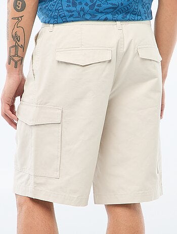 Bermuda van effen twill met meerdere zakken - chinomodel