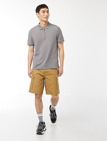 Bermuda van effen twill met meerdere zakken - chinomodel