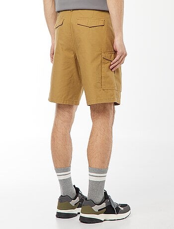 Bermuda van effen twill met meerdere zakken - chinomodel