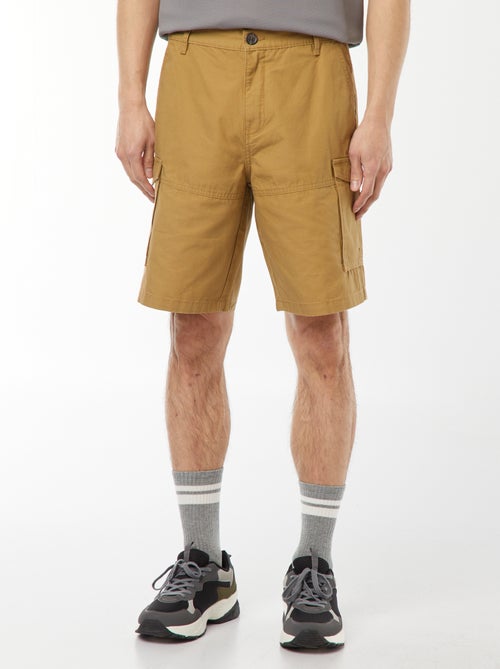 Bermuda van effen twill met meerdere zakken - chinomodel - Kiabi