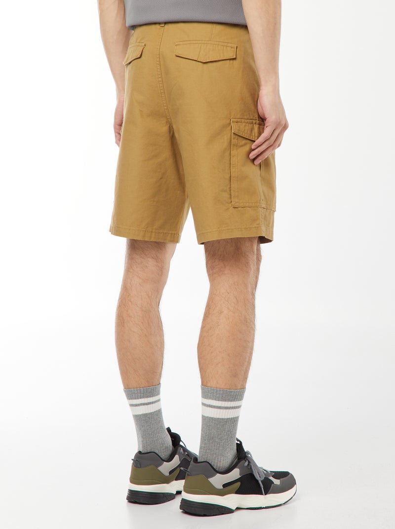 Bermuda van effen twill met meerdere zakken - chinomodel Groen - Kiabi