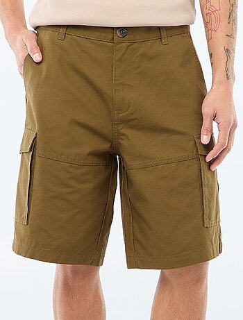 Bermuda van effen twill met meerdere zakken - chinomodel
