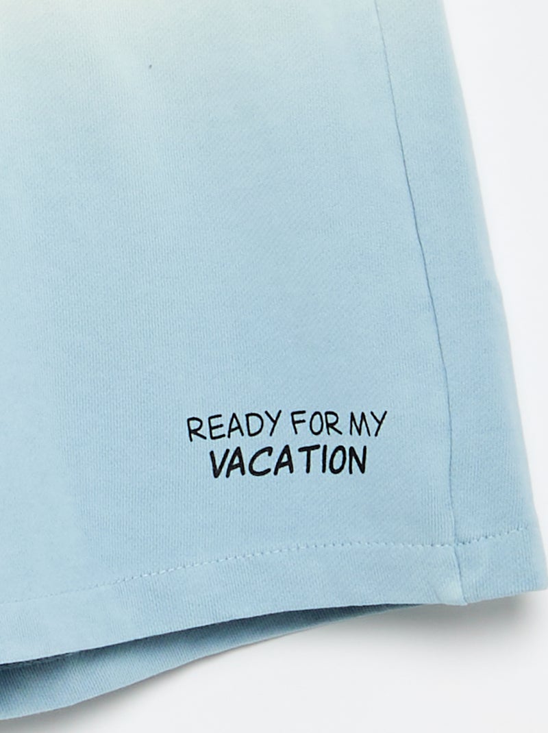 Bermuda van french terry met tie-dye Blauw - Kiabi