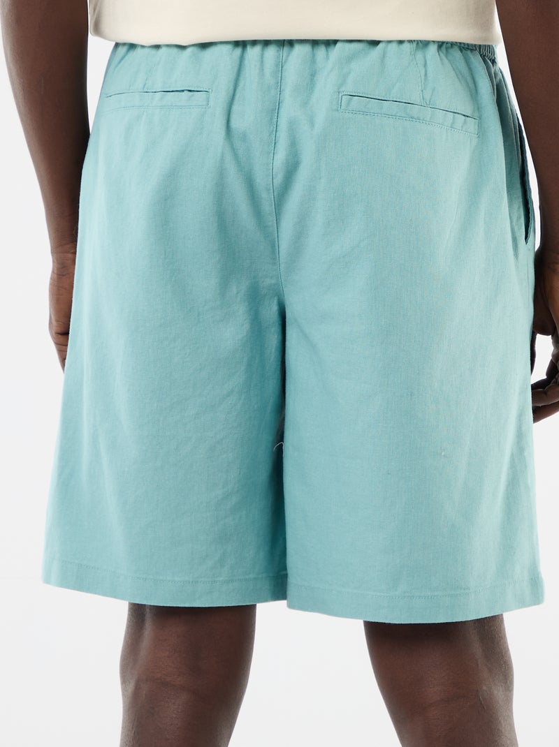 Bermuda van gemengd linnen Blauw - Kiabi