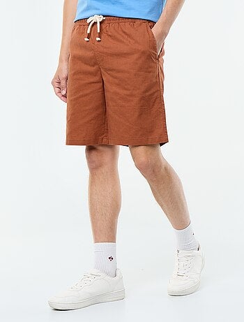 Bermuda van gemengd linnen
