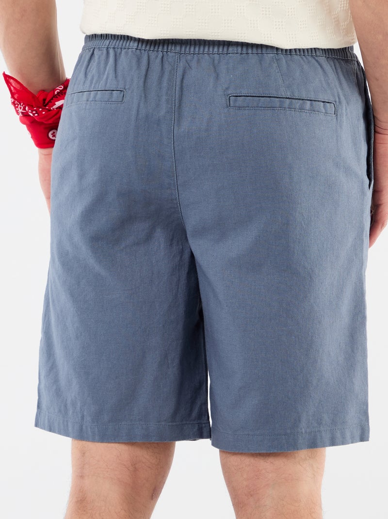 Bermuda van gemengd linnen Grijs - Kiabi