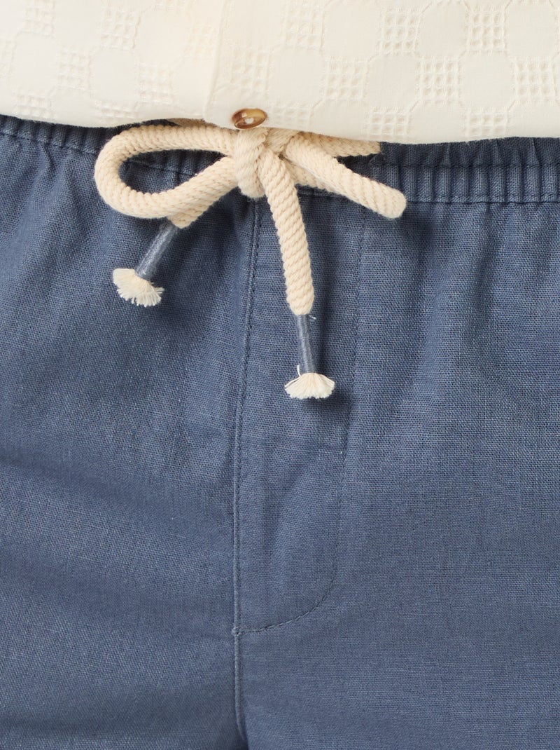 Bermuda van gemengd linnen Grijs - Kiabi