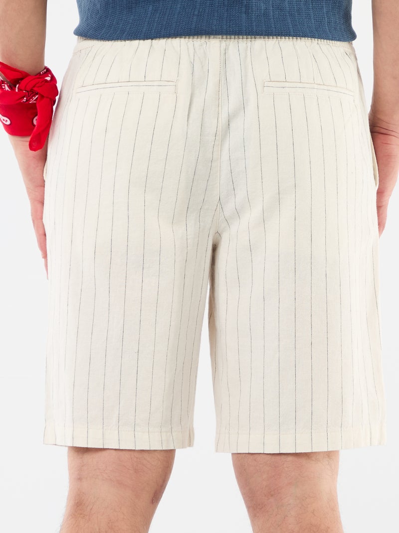 Bermuda van gemengd linnen Wit - Kiabi