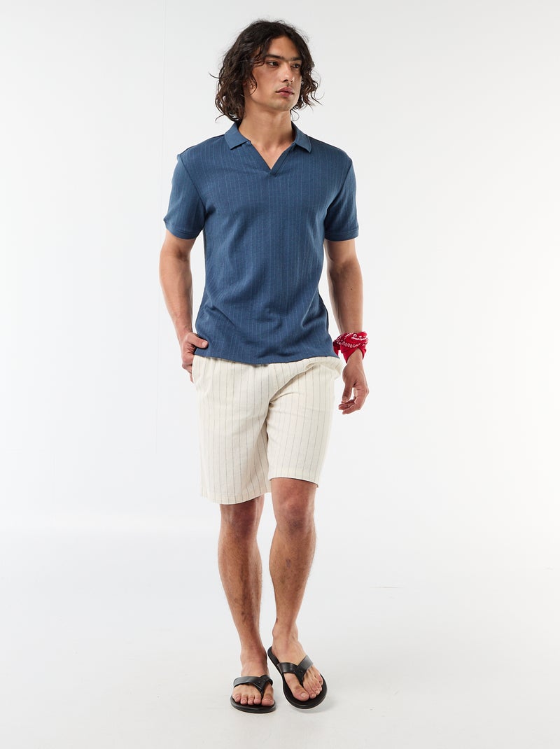 Bermuda van gemengd linnen Wit - Kiabi