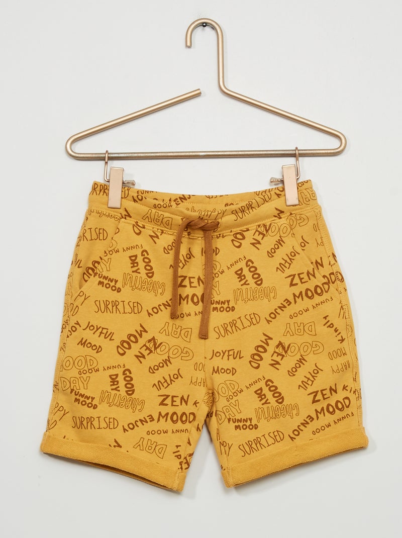 Bermuda van joggingstof met print GEEL - Kiabi