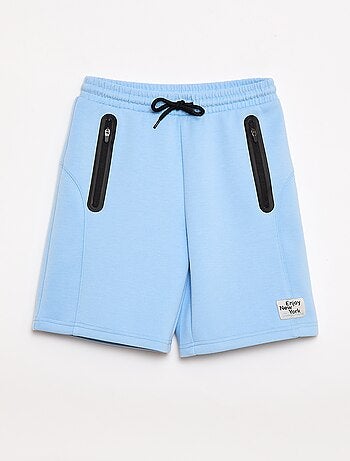 Bermuda van joggingstof met zakken met rits