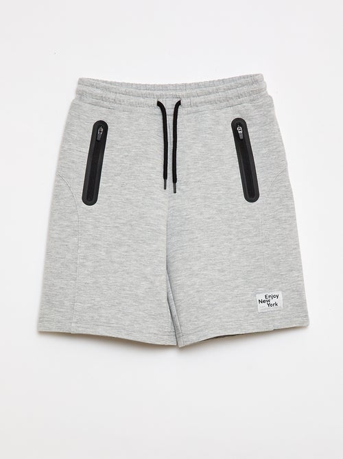 Bermuda van joggingstof met zakken met rits - Kiabi