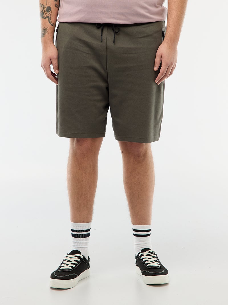 Bermuda van katoenpiqué Kaki - Kiabi