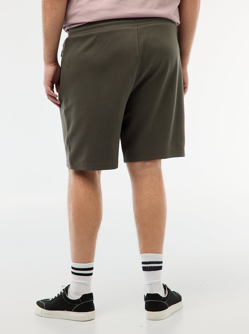 Bermuda van katoenpiqué Kaki - Kiabi