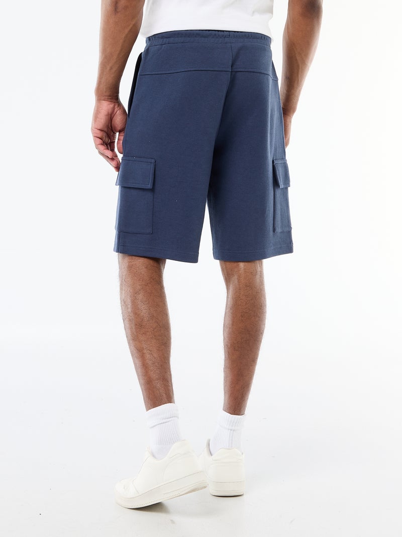 Bermuda van katoenpiqué met meerdere zakken Blauw - Kiabi
