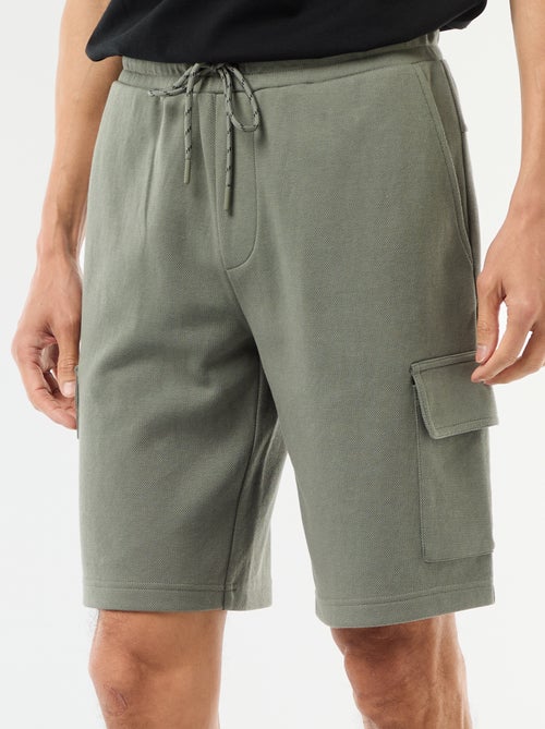 Bermuda van katoenpiqué met meerdere zakken - Kiabi