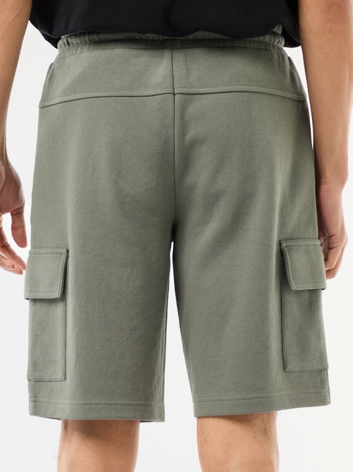 Bermuda van katoenpiqué met meerdere zakken - Kiabi
