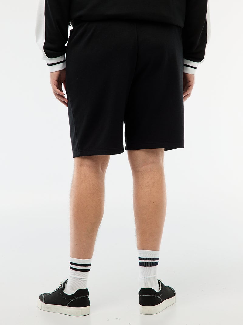 Bermuda van katoenpiqué Zwart - Kiabi