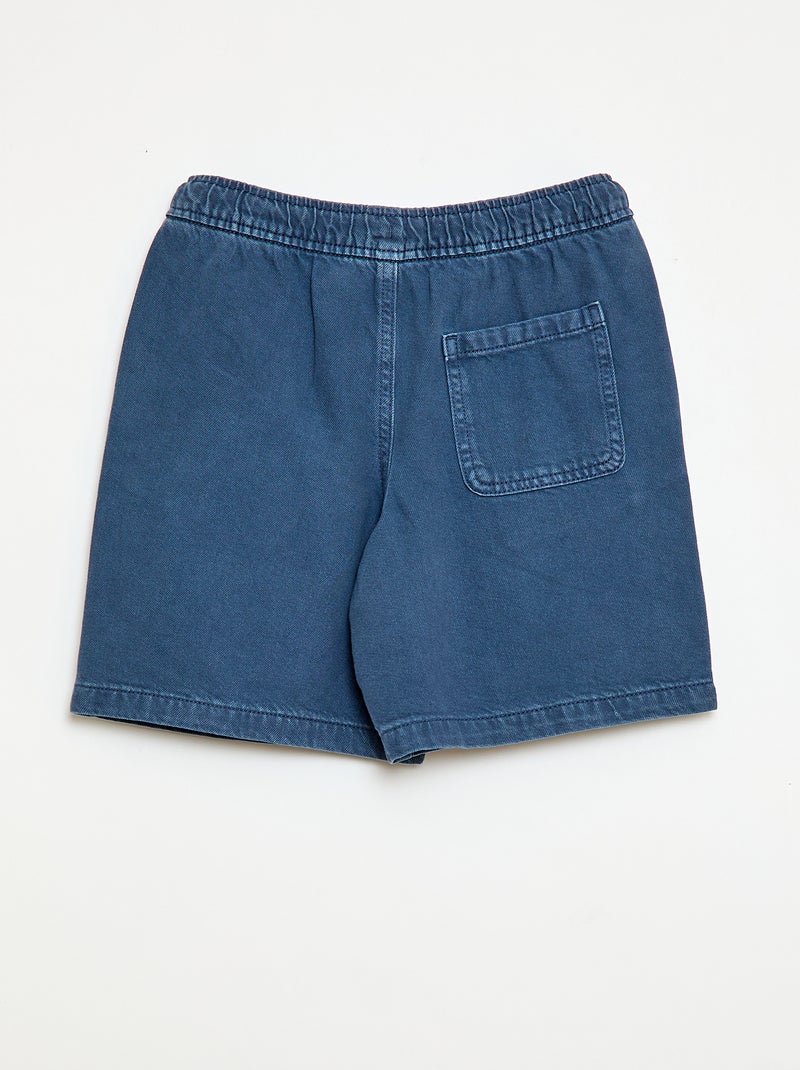 Bermuda van katoentwill Blauw - Kiabi