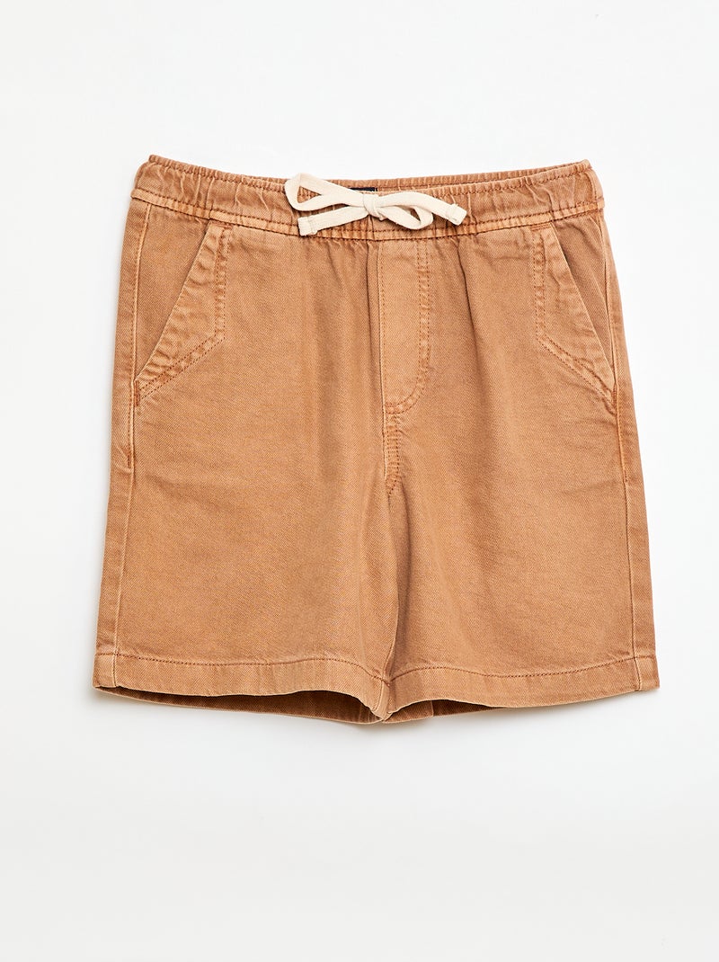 Bermuda van katoentwill Geel - Kiabi