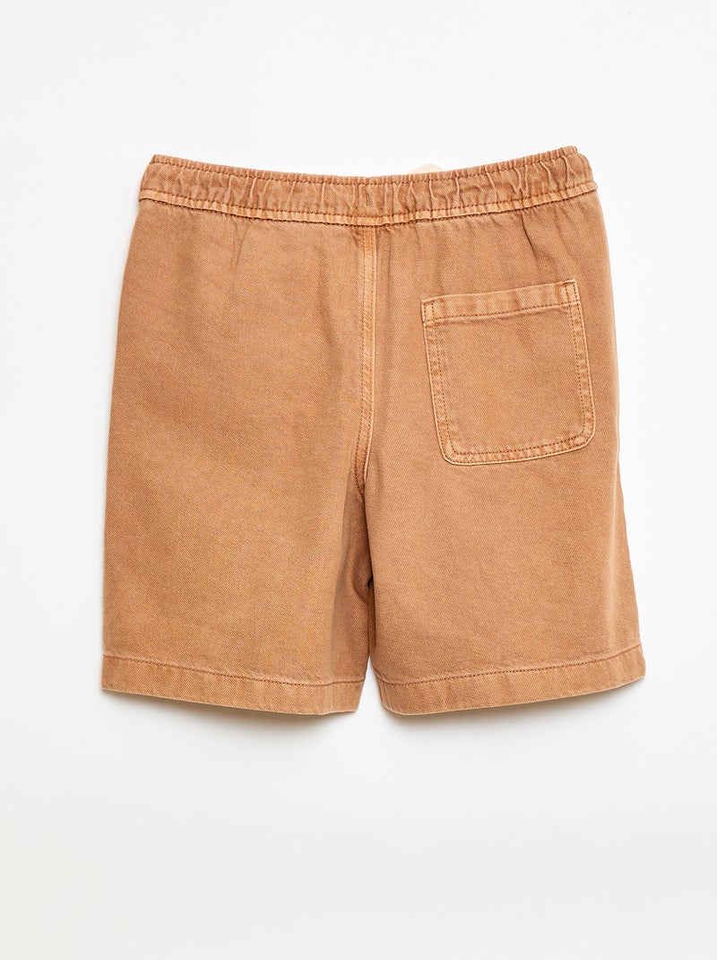Bermuda van katoentwill Geel - Kiabi