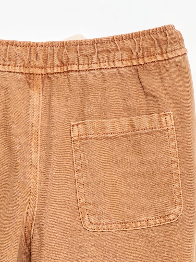 Bermuda van katoentwill Geel - Kiabi