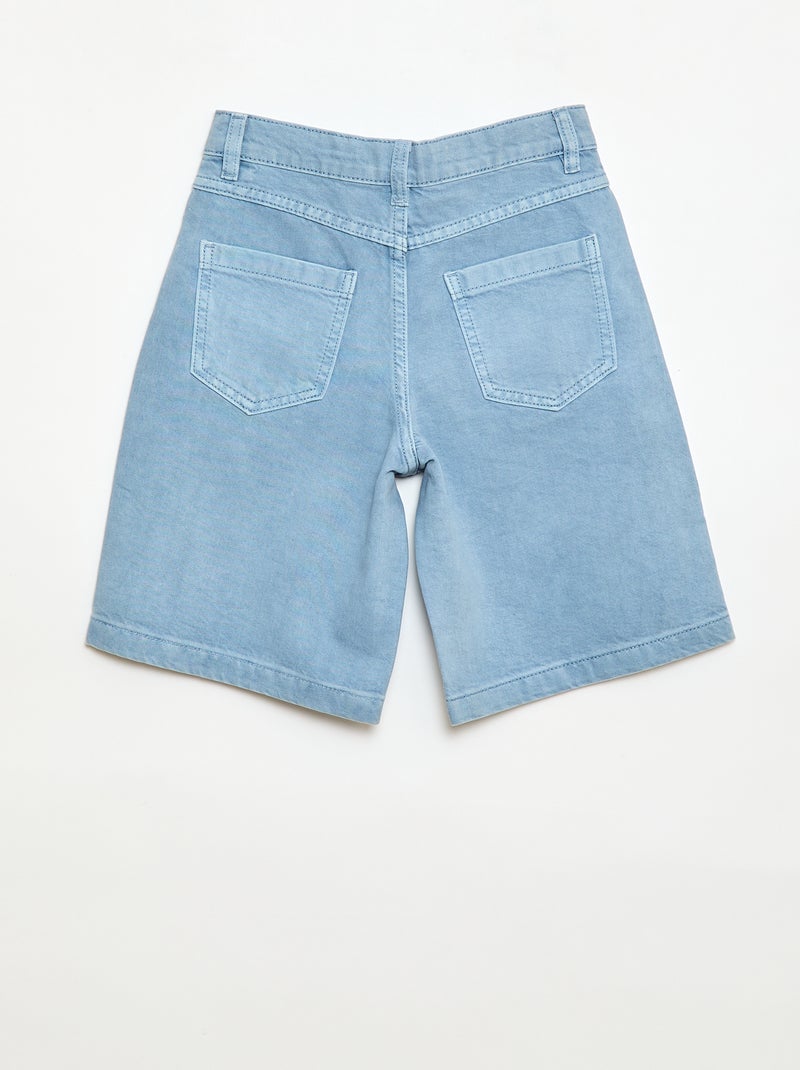 Bermuda van katoentwill met 5 zakken Blauw - Kiabi