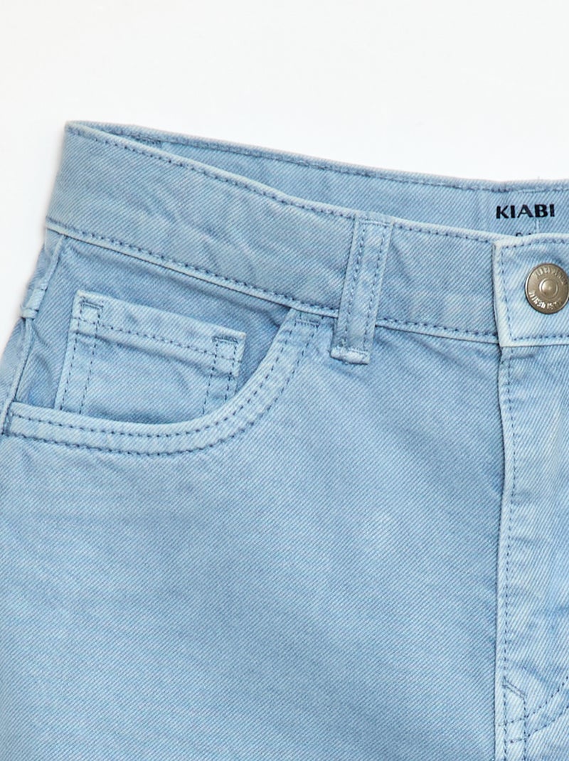 Bermuda van katoentwill met 5 zakken Blauw - Kiabi