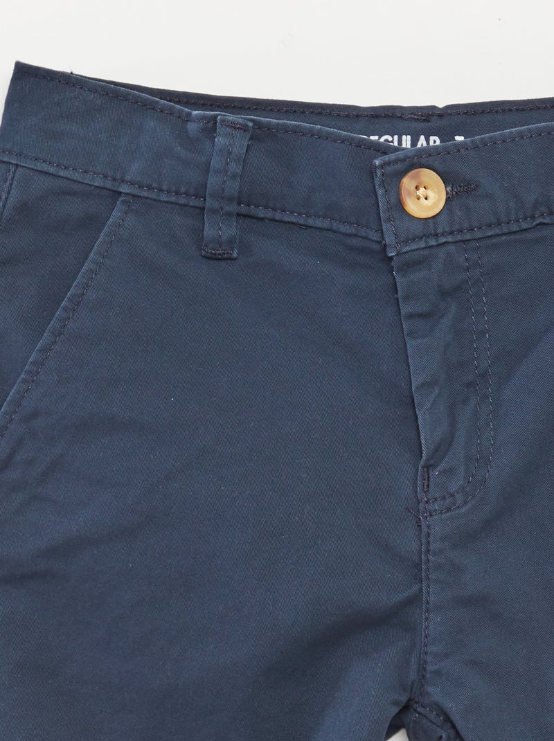 Bermuda van keperstof BLAUW - Kiabi