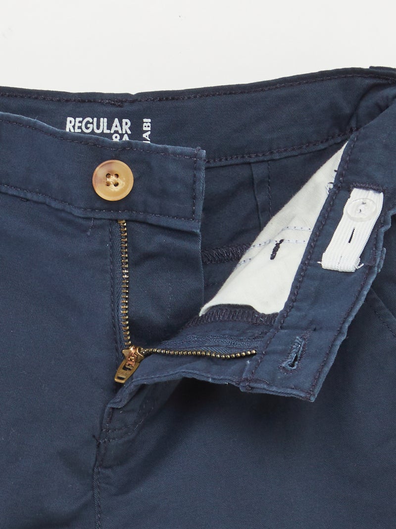 Bermuda van keperstof BLAUW - Kiabi