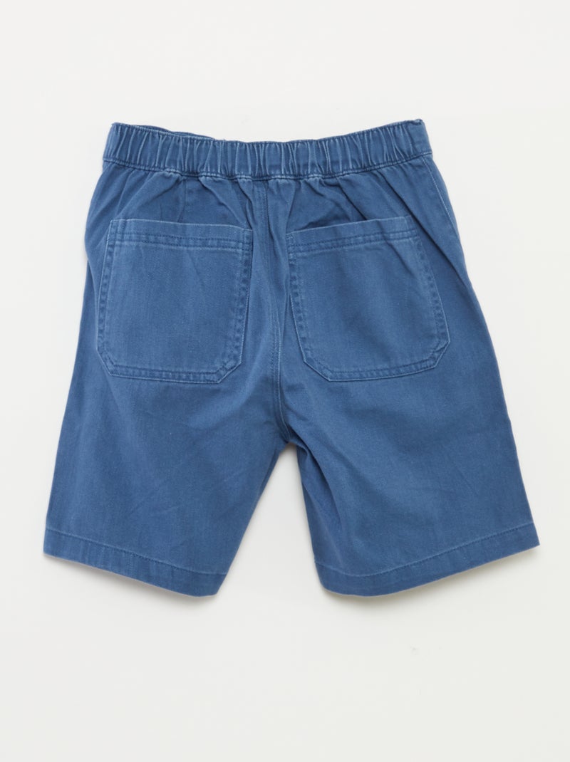 Bermuda van keperstof BLAUW - Kiabi