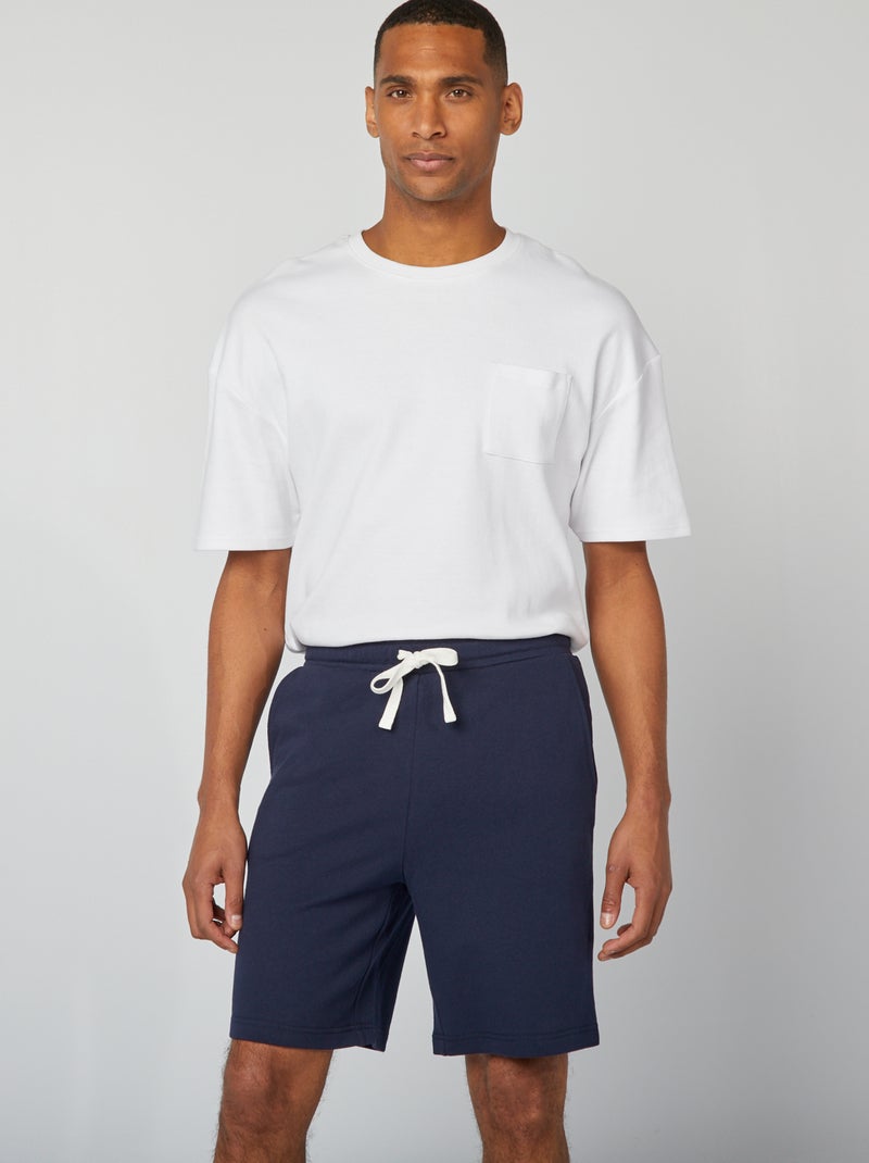 Bermuda van lichte joggingstof BLAUW - Kiabi