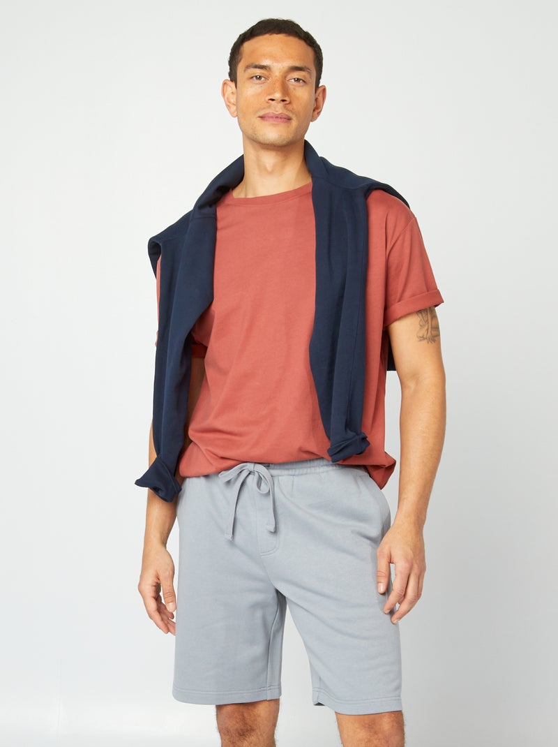 Bermuda van lichte joggingstof BLAUW - Kiabi