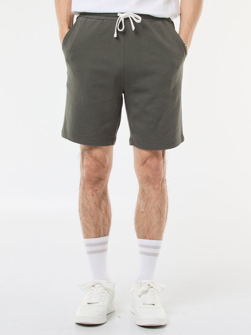 Bermuda van lichte joggingstof Kaki - Kiabi