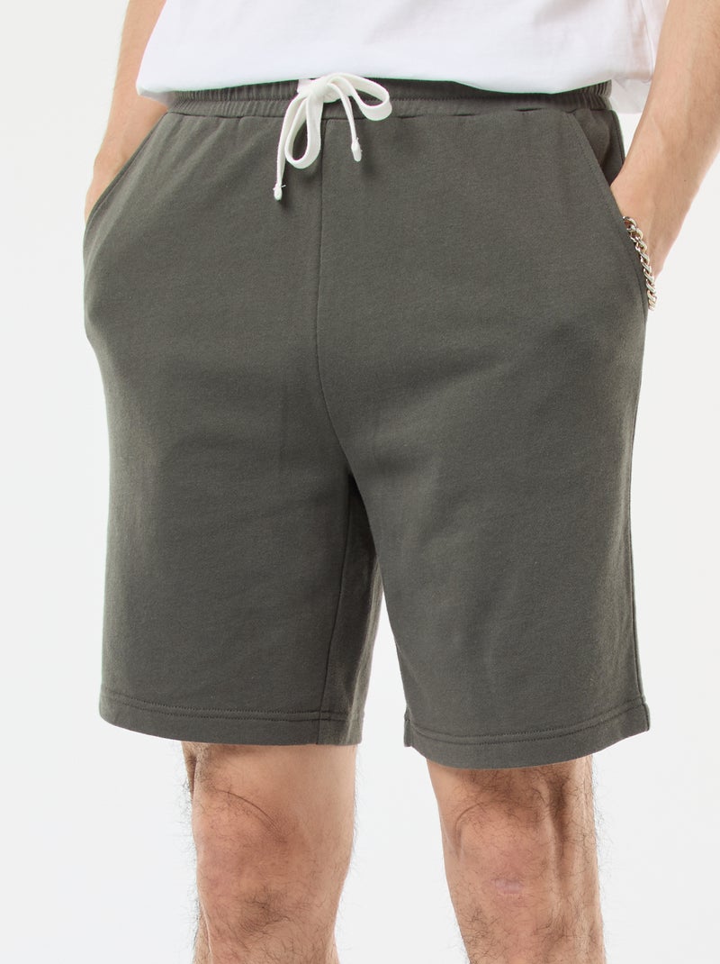 Bermuda van lichte joggingstof Kaki - Kiabi