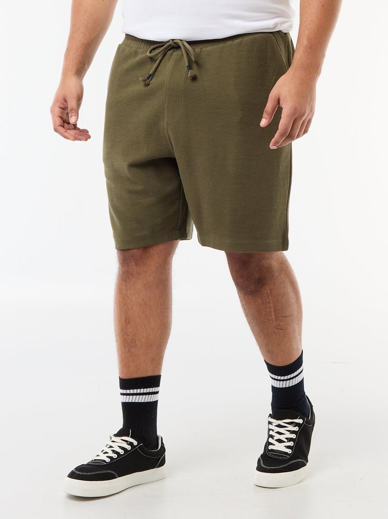 Bermuda van lichte joggingstof Kaki - Kiabi