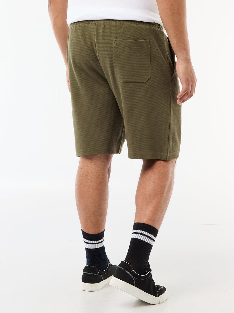 Bermuda van lichte joggingstof Kaki - Kiabi
