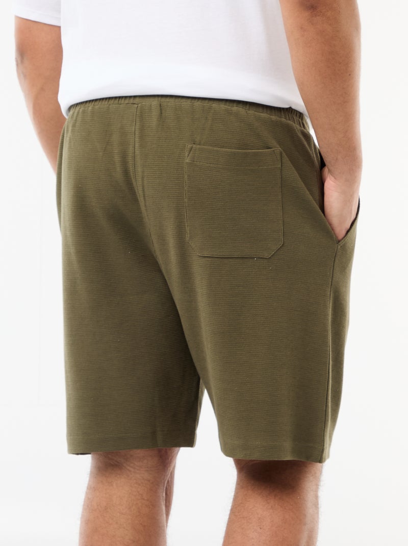 Bermuda van lichte joggingstof Kaki - Kiabi