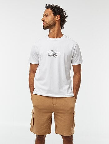 Bermuda van lichte joggingstof met meerdere zakken