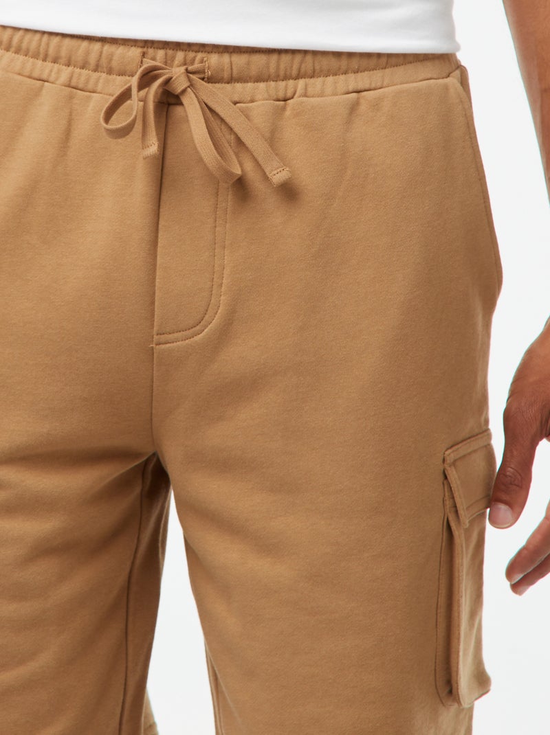 Bermuda van lichte joggingstof met meerdere zakken Biege - Kiabi