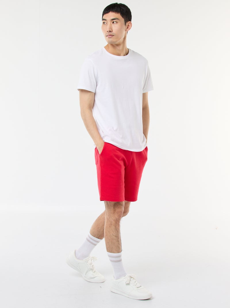 Bermuda van lichte joggingstof Rood - Kiabi