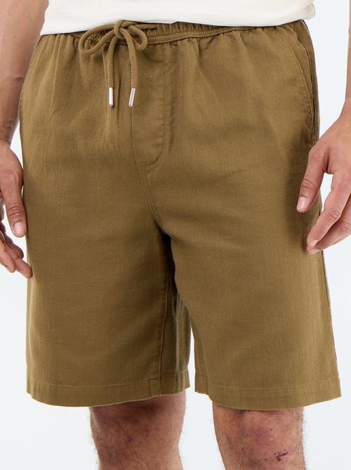 Bermuda van lichte molton met trekkoordjes - Kiabi