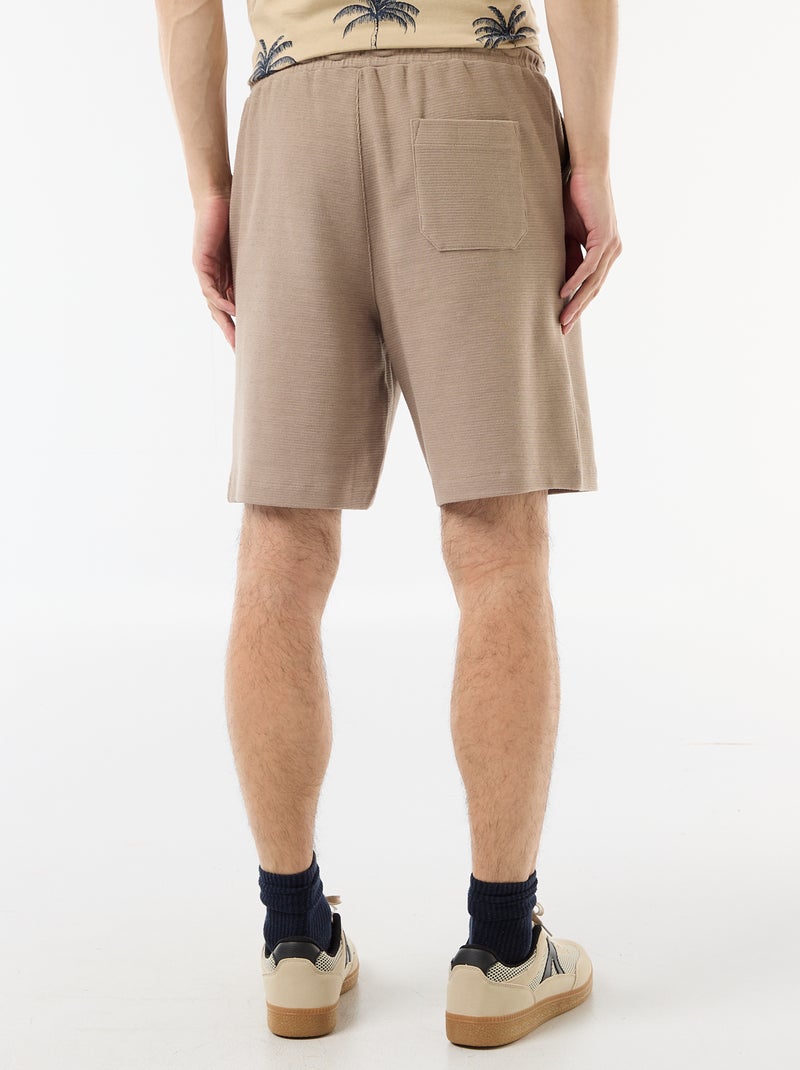 Bermuda van lichte sweatstof (french terry) Biege - Kiabi