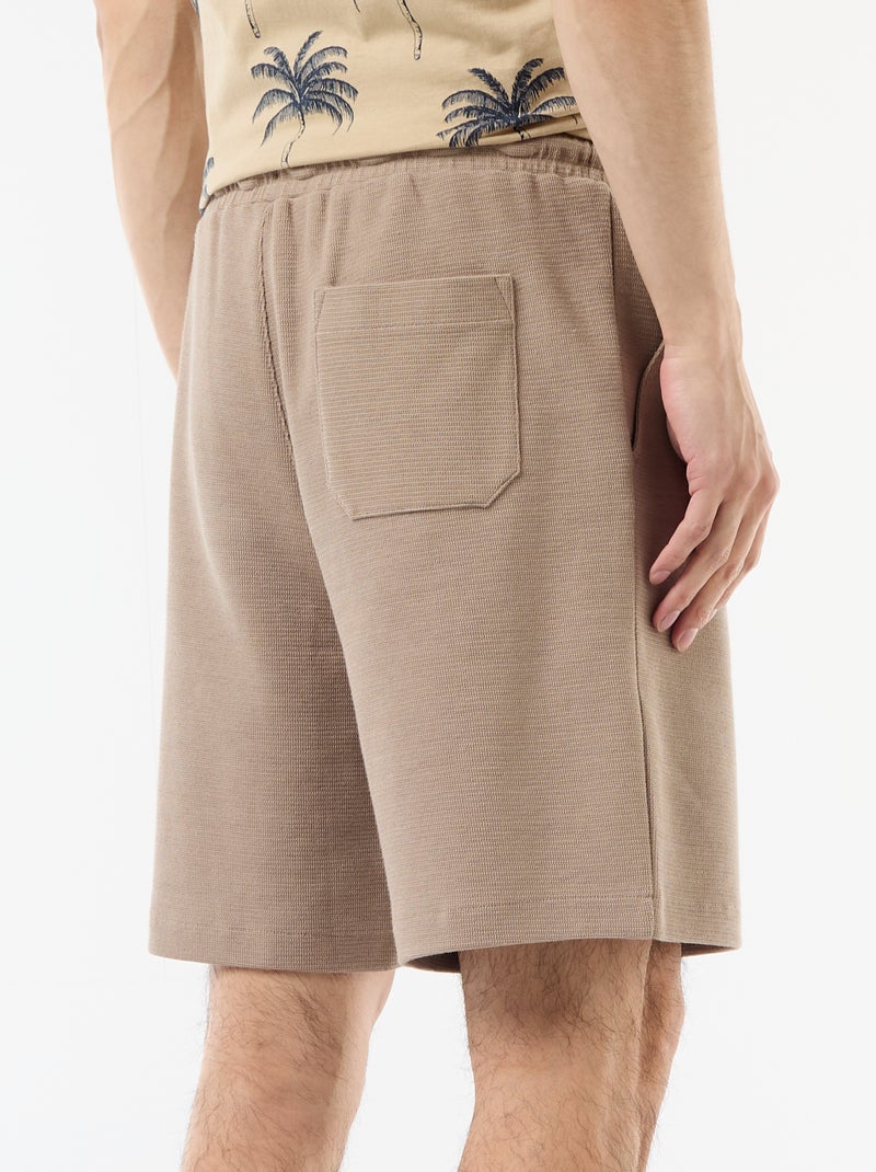 Bermuda van lichte sweatstof (french terry) Biege - Kiabi