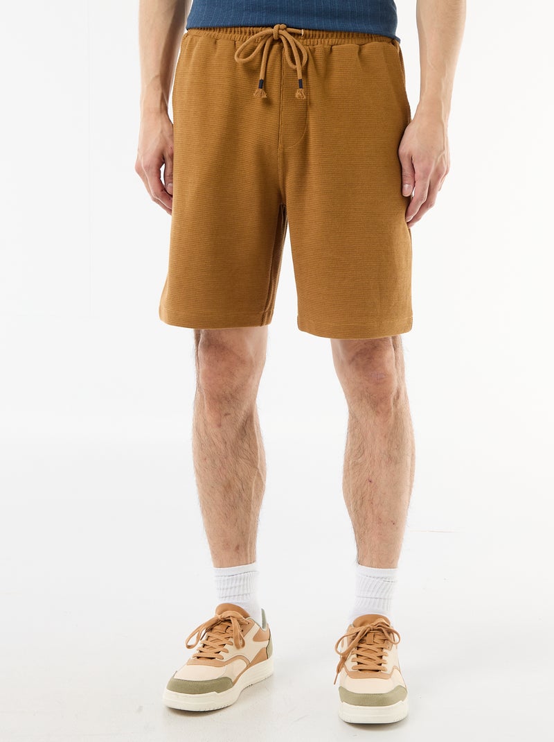 Bermuda van lichte sweatstof (french terry) Biege - Kiabi