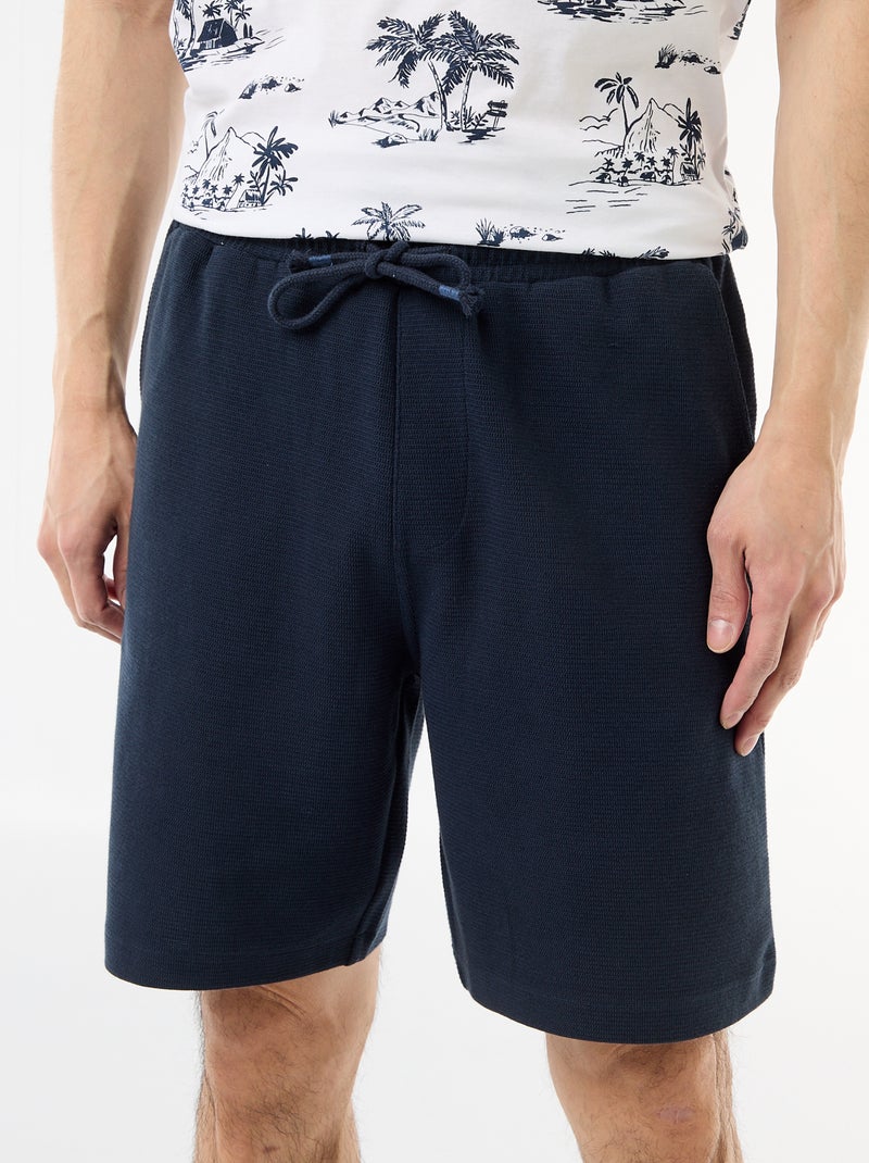 Bermuda van lichte sweatstof (french terry) Blauw - Kiabi